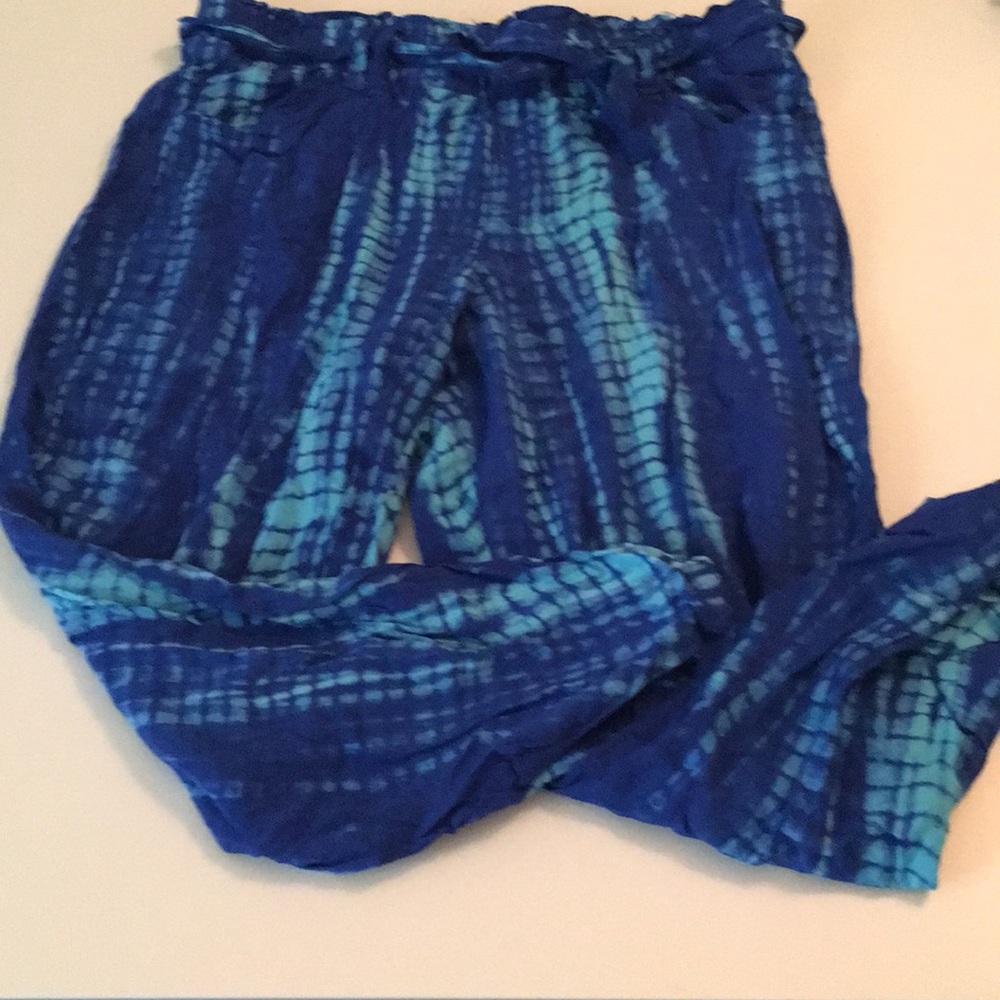 Blue tie dyed loose pants from justice super cute